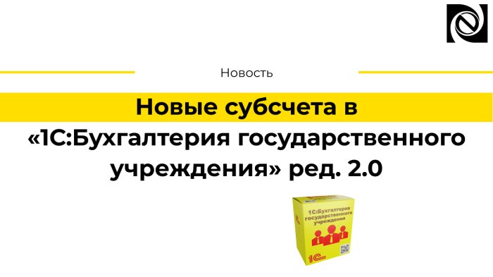 Новые субсчета в программе «1С:Бухгалтерия государственного учреждения» ред. 2.0