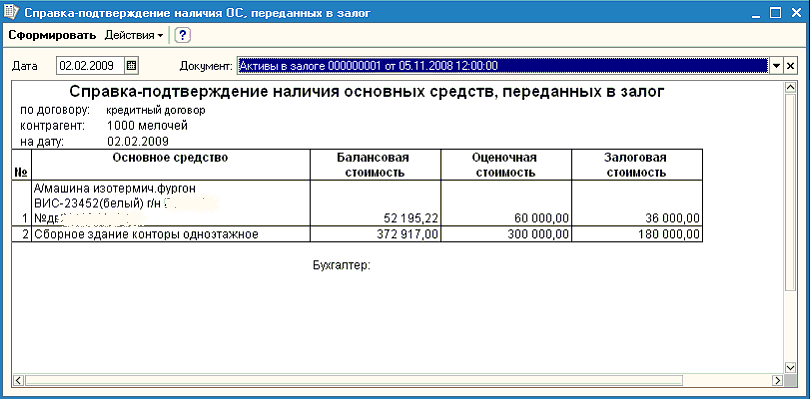 Справка о балансовой принадлежности основных средств образец